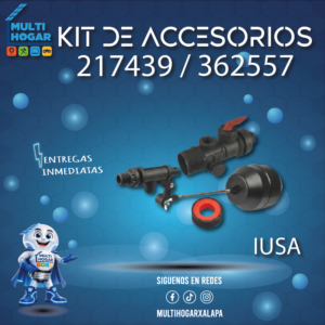 KIT DE ACCESORIOS DE PLASTICO PARA TINACO COD.217439 / 362557