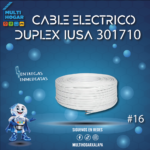 CABLE ELECTRICO DUPLEX IUSA #16 AWG COD. 301710 BLANCO