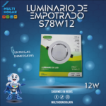 LUMINARIO LED PARA EMPOTRAR TIANLAI 12W MOD. TLPF-112 REF. S78W12 ORILLA PLATA
