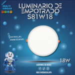 LUMINARIO LED PARA EMPOTRAR AJUSTABLE TIANLAI 18W MOD. TLPF-116 REF. S81W18 ORILLA DE ALUMINIO