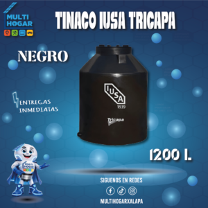 TINACO IUSA TRICAPA NEGRO C/FILTRO 1100L COD. 267337 / 267333