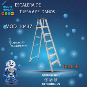 ESCALERA TIPO TIJERA 6 PELDAÑOS TRUPER COD.10437