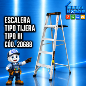 ESCALERA TIPO TIJERA TIPO III 5 ESCALONES TRUPER COD.20688