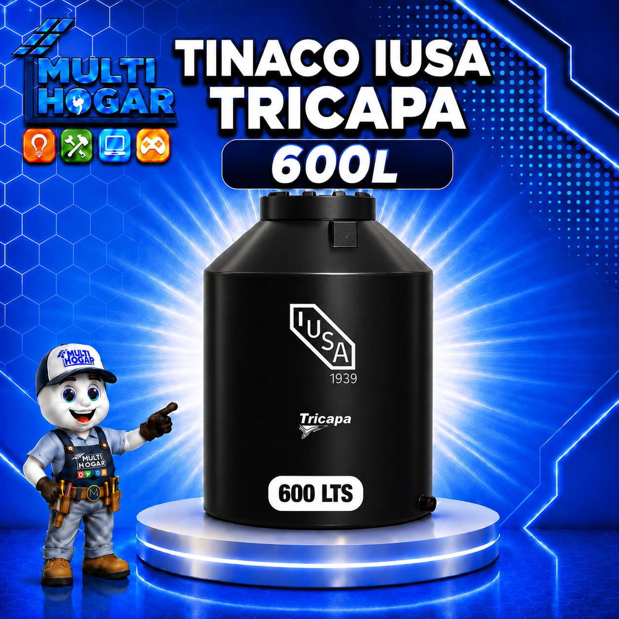 TINACO IUSA TRICAPA 600L