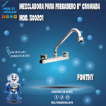 MEZCLADORA PARA FREGADERO 8" FONTHY CROMADA MOD. 500201