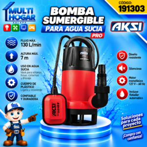 BOMBA SUERGIBLE AGUA SUCIA PRO AKSI COD. 191303