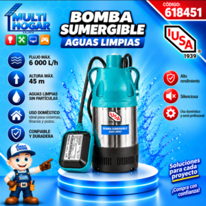 BOMBA ELECTRICA SUMERGIBLE MULTIETAPAS 1.5 HP IUSA COD. 618451