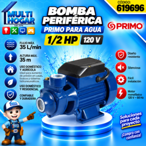 BOMBA PERIFERICA PRIMO 1/2 HP 120V COD.619696