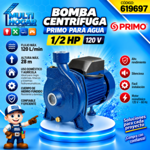 BOMBA CENTRIFUGA PRIMO 1/2 HP 120V COD.619697