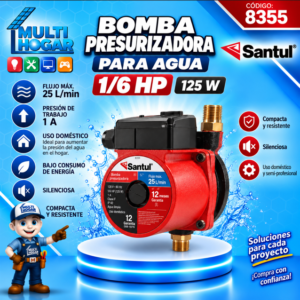 BOMBA PRESURIZADORA 1/6 HP SANTUL MOD. 8355
