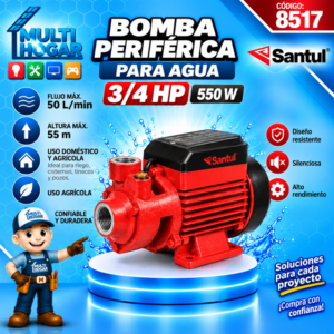 BOMBA ELECTRICA 3/4 HP PERIFERICA PARA AGUA MOD. 8517