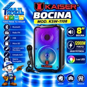 BOCINA KAISER CON MICROFONO 12000 W MOD. KSW-1108