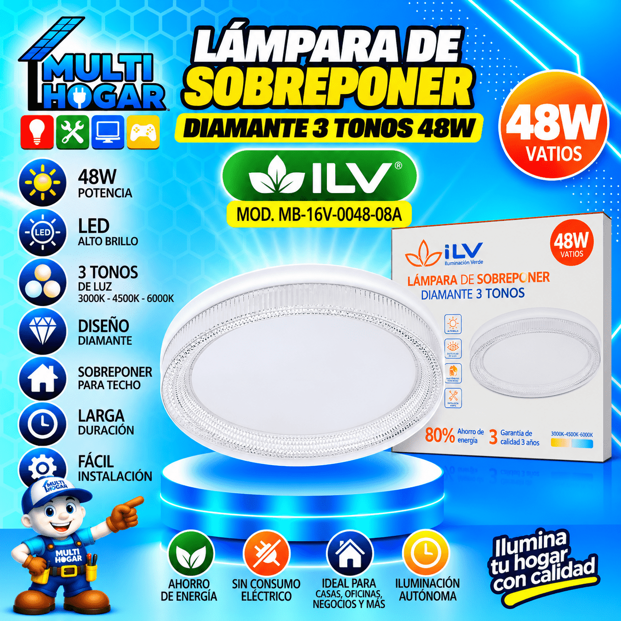 Lámpara Diamante ILV_ Ilumina con Calidad-cmpr