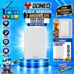 PLACA ARMADA 3 MODULOS TAPA CIEGA BLANCO GONEO MOD. MG01B101B